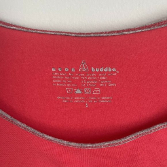 Neon Buddha Red Gray 3/4 Sleeve Top - Picture 5 of 5